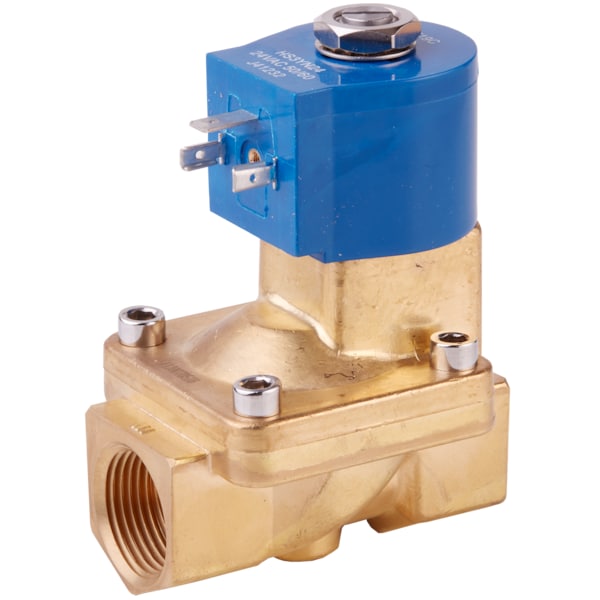 Solenoid Valve, 2-Way, 3/4 in Pipe Size, 120V/60V, 110V/50V, Diaphragm, Pilot Operated, Brass, NBR